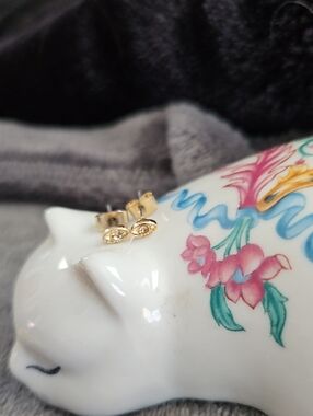 Tiny Gold Tone Evil Eye Stud Earrings